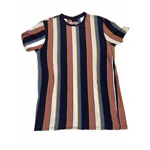 San Francisco Work Shirts T Shirt Mens Small Multicolor Stripes Short Sleeve